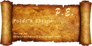 Polák Ellina névjegykártya